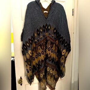 Free People hooded poncho